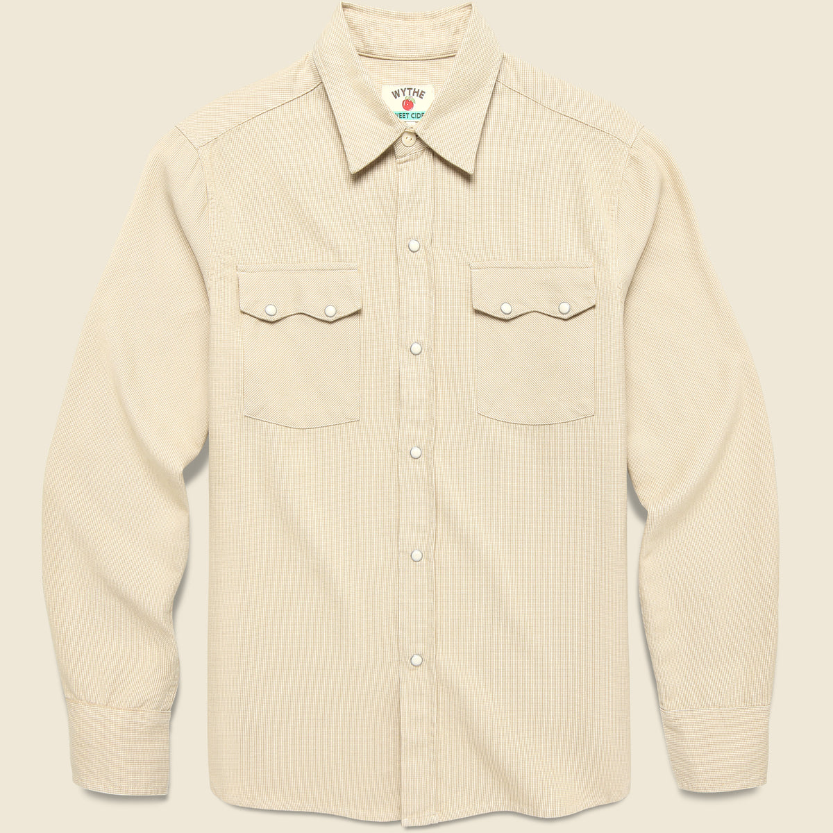 Vintage Tickweave Pearl Snap Shirt - Butterscotch