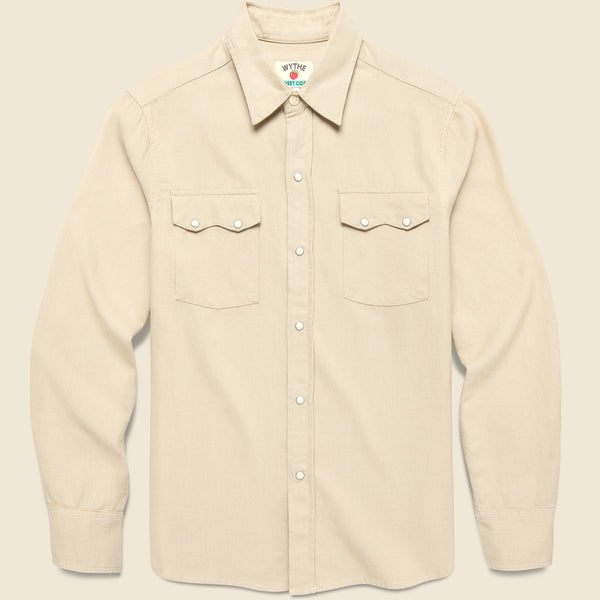 Vintage Tickweave Pearl Snap Shirt - Butterscotch