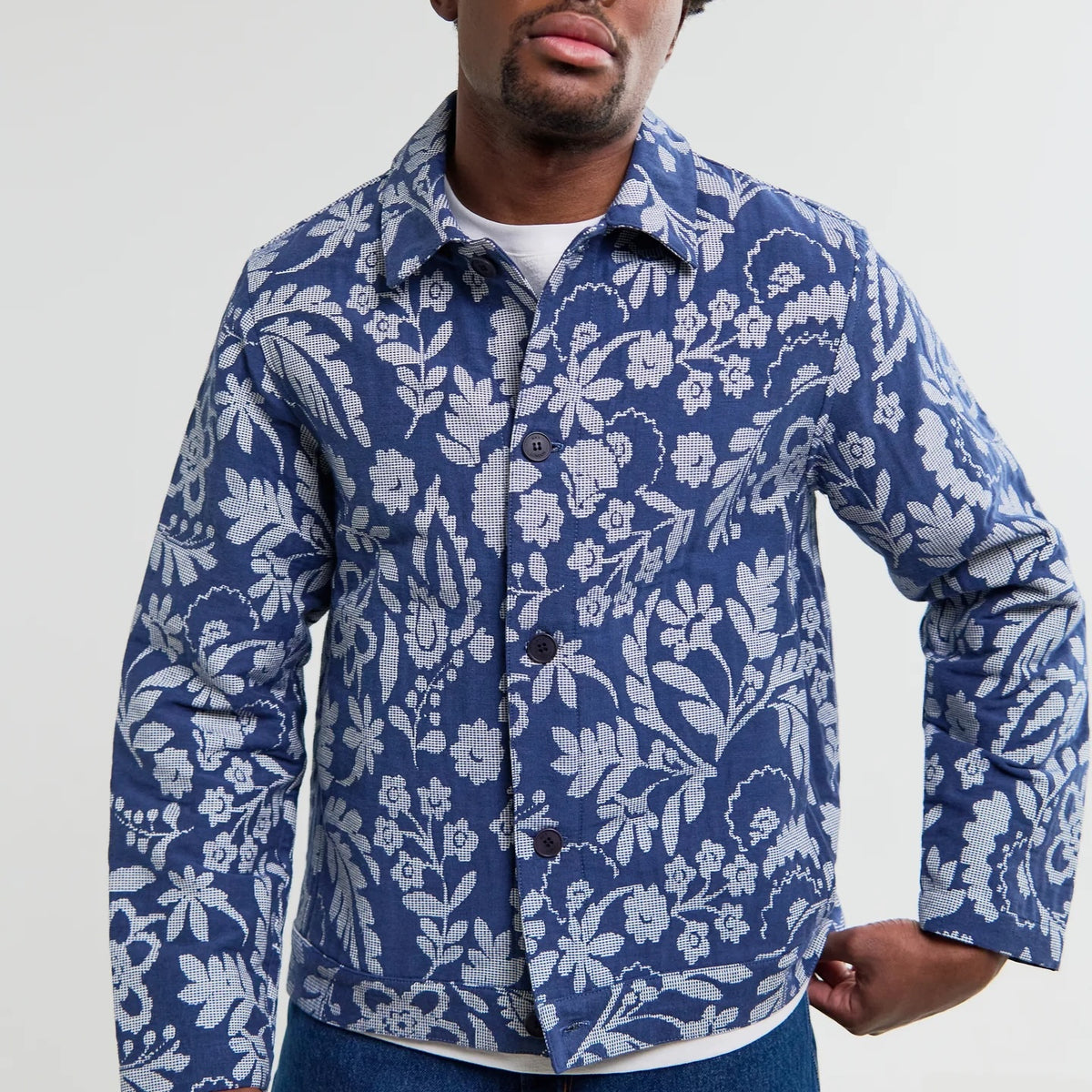 WAX LONDON IGGY JACKET JACQUARD 未使用タグ付き Iggy Jacket - Floral Jacquard Navy