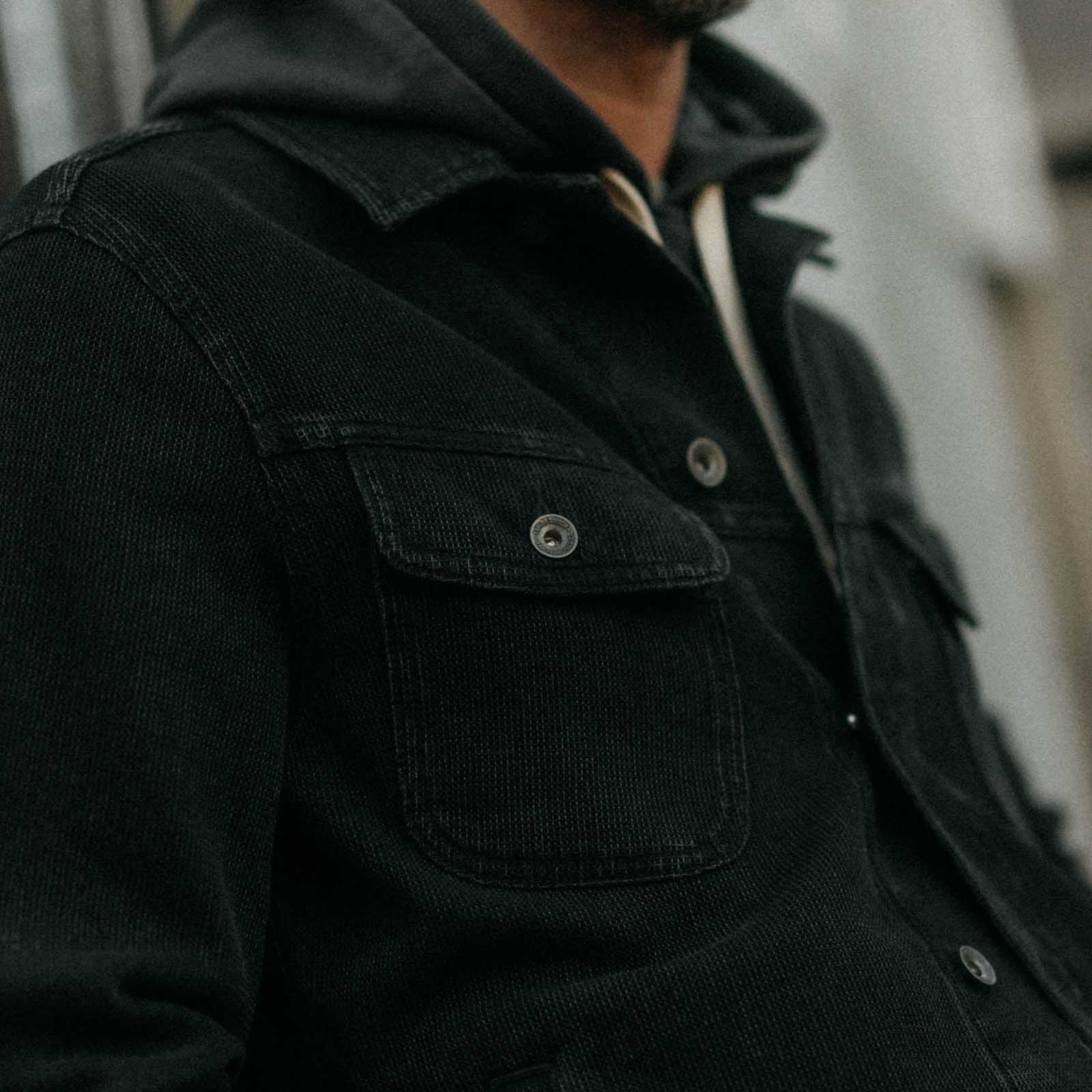 Long Haul Jacket - Black Indigo Waffle