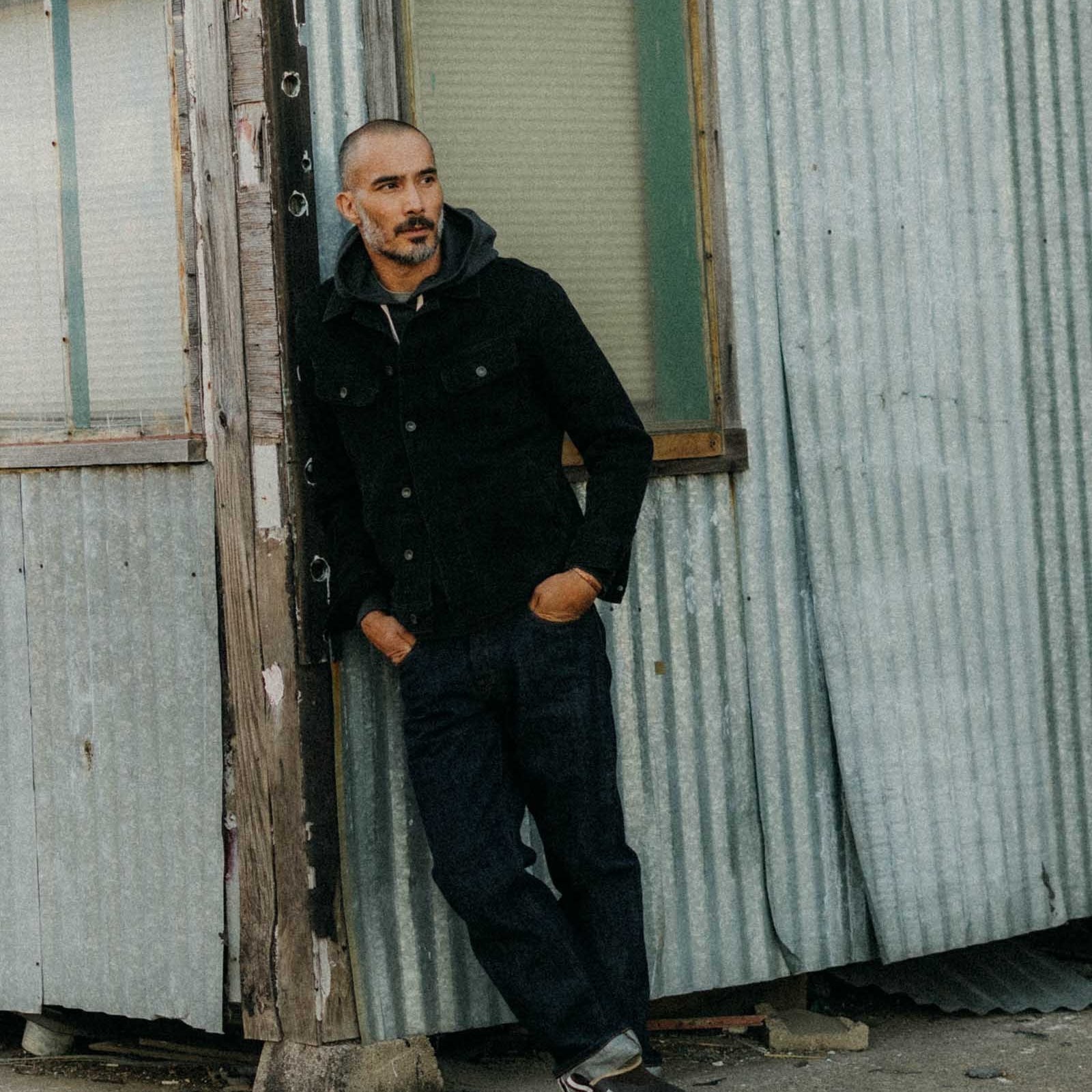Long Haul Jacket - Black Indigo Waffle