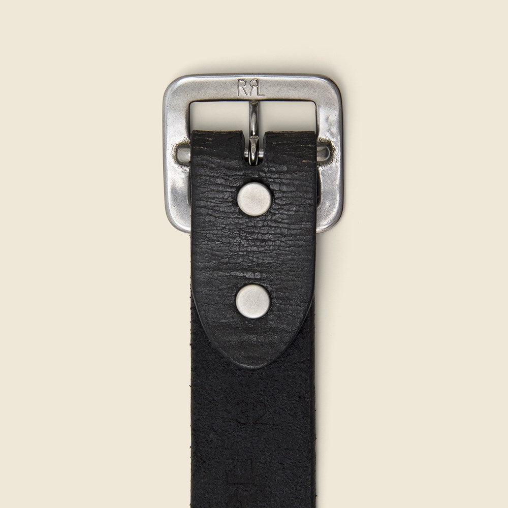 Hand-Burnished Leather Belt -  Vintage Black - RRL - STAG Provisions - Accessories - Belts