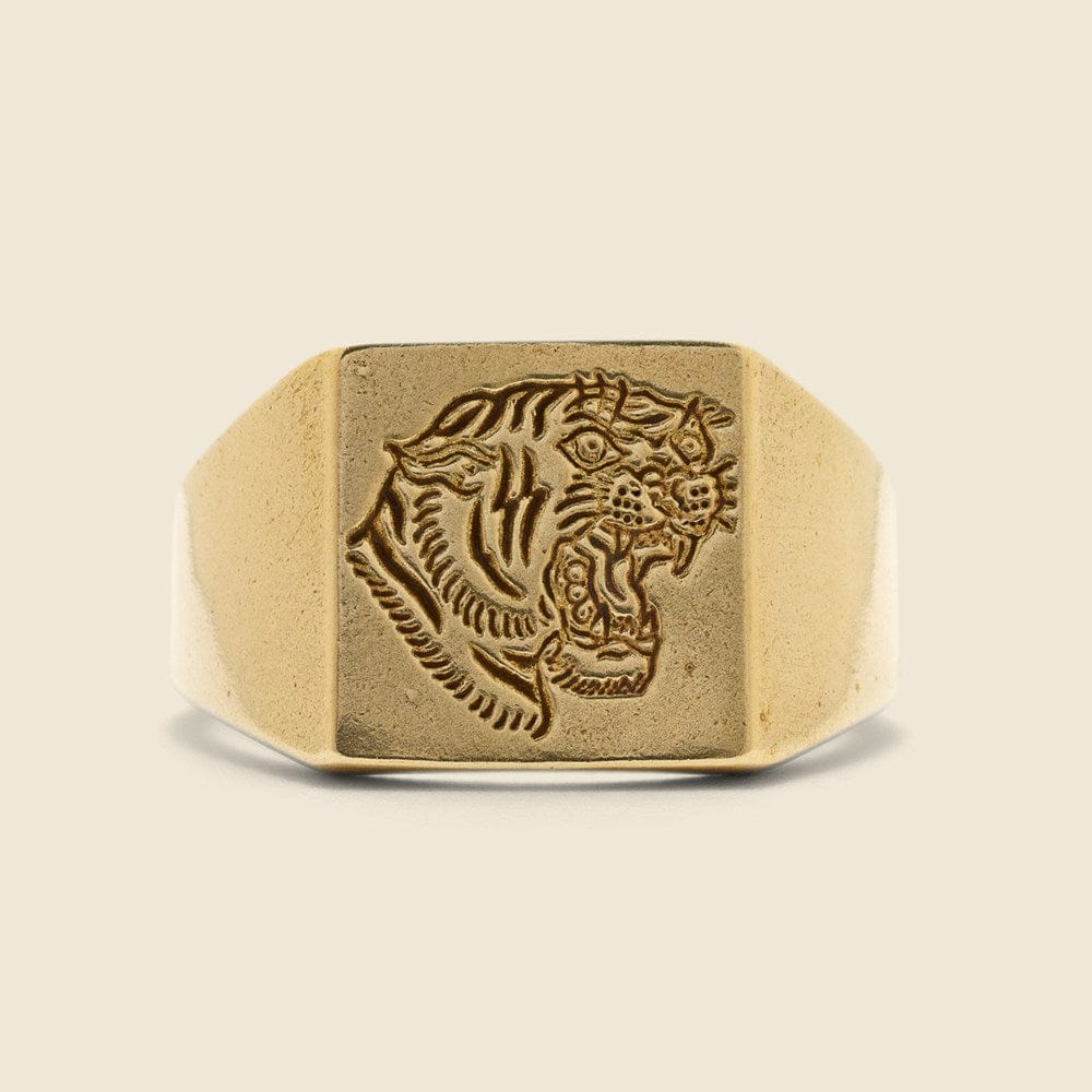 Tiger Signet Ring - Brass - LHN Jewelry - STAG Provisions - Accessories - Rings