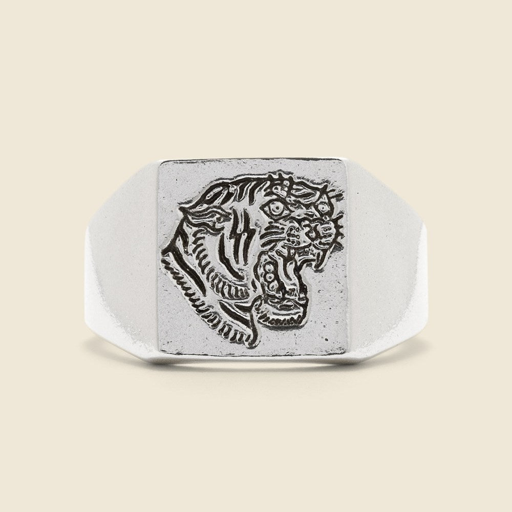 LHN Jewelry Tiger Signet Ring - Sterling Silver