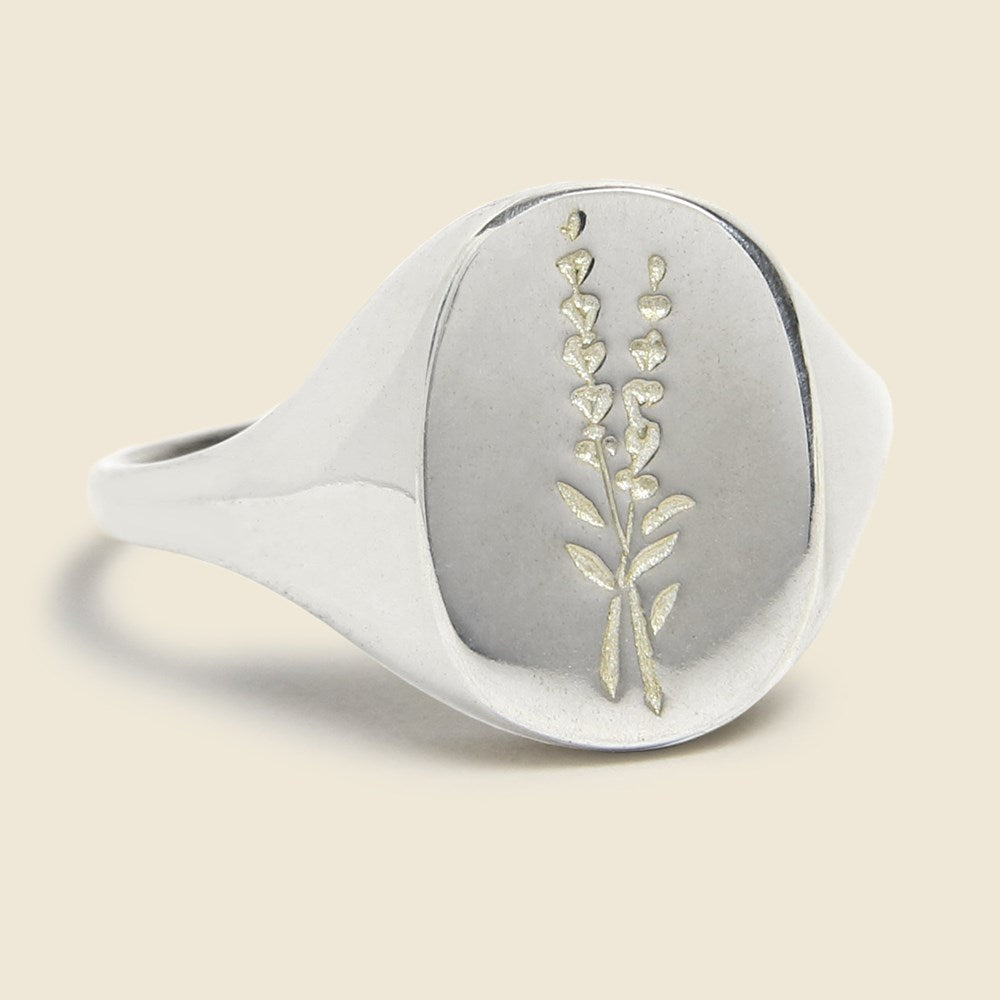 Claus Lavender Signet Ring - Silver