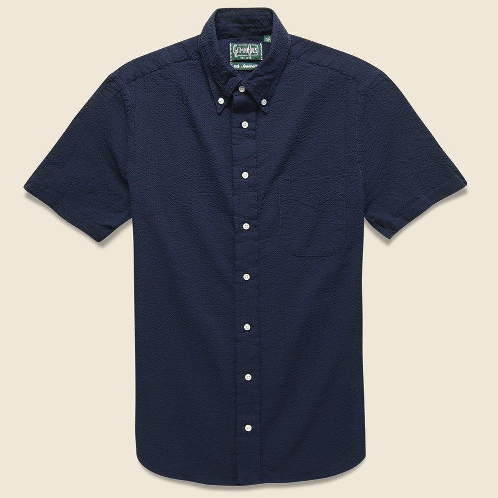 Gitman Vintage Seersucker Shirt - Navy