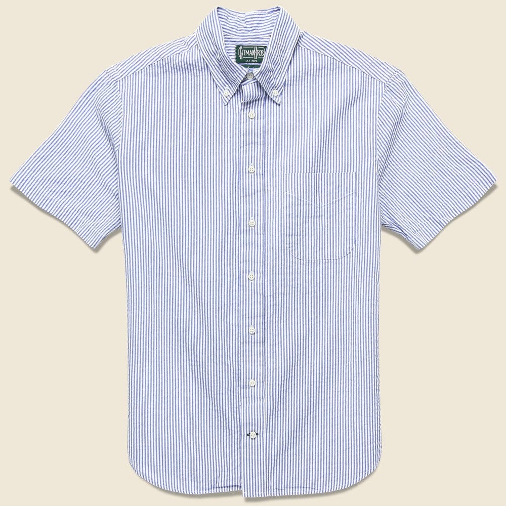 Seersucker Shirt - Blue/White Stripe - Gitman Vintage - STAG Provisions - Tops - S/S Woven - Seersucker
