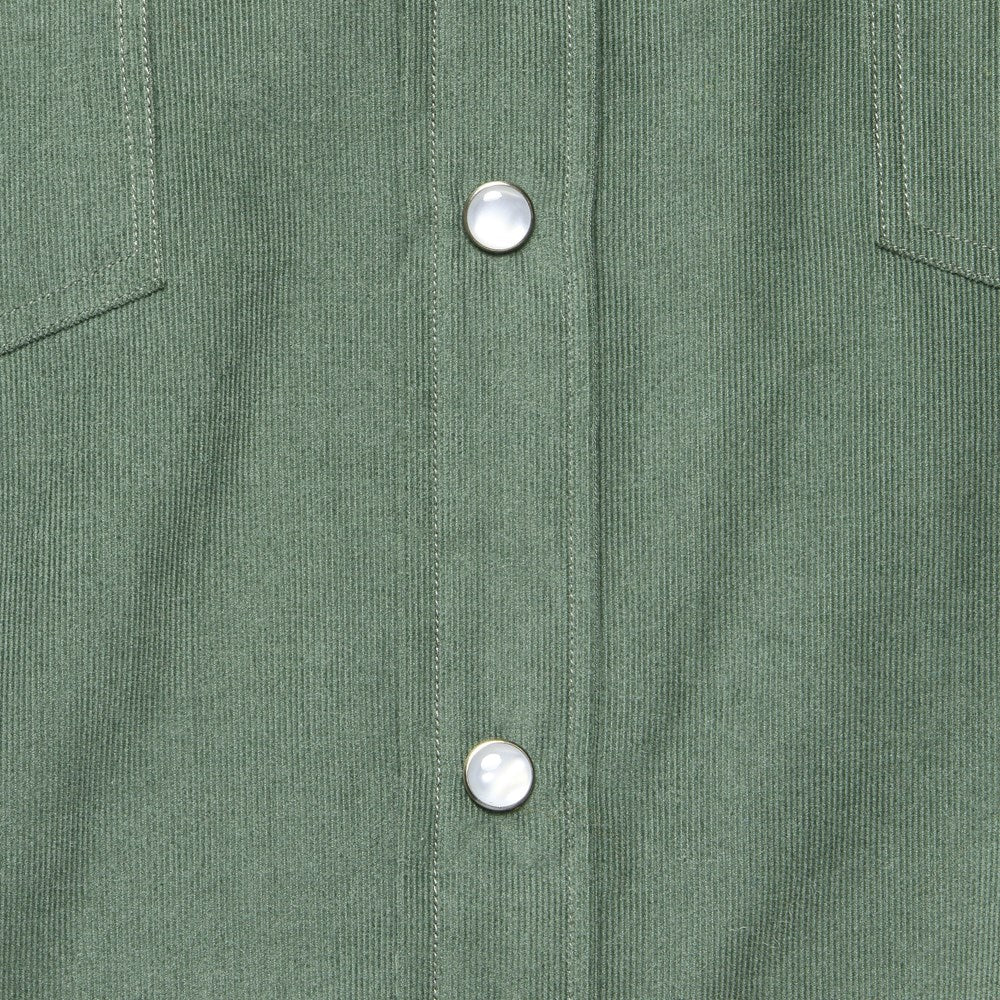 Micro Corduroy Western Shirt - Green - Hamilton Shirt Co. - STAG Provisions - Tops - L/S Woven - Corduroy