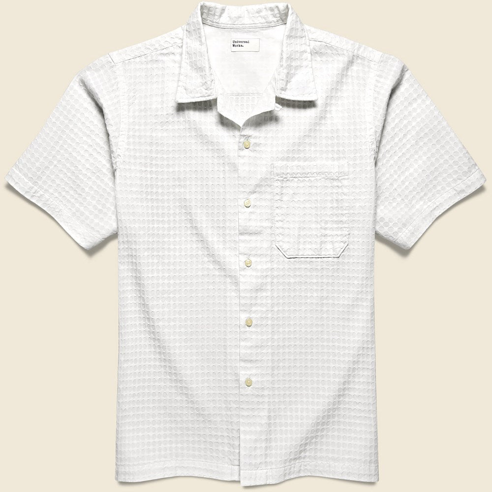 Universal Works Delos Cotton Camp Shirt - White