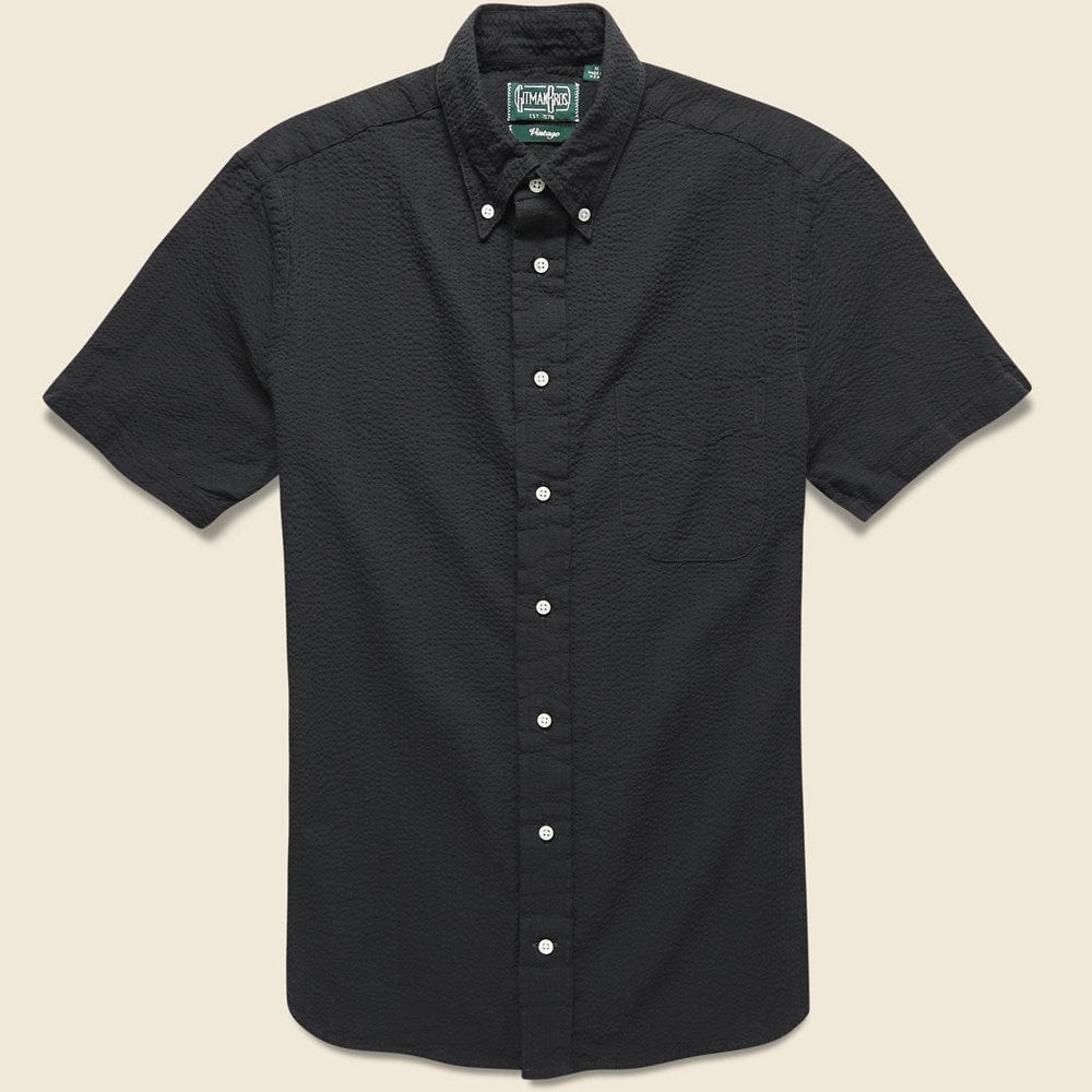 Seersucker Shirt - Black - Gitman Vintage - STAG Provisions - Tops - S/S Woven - Seersucker
