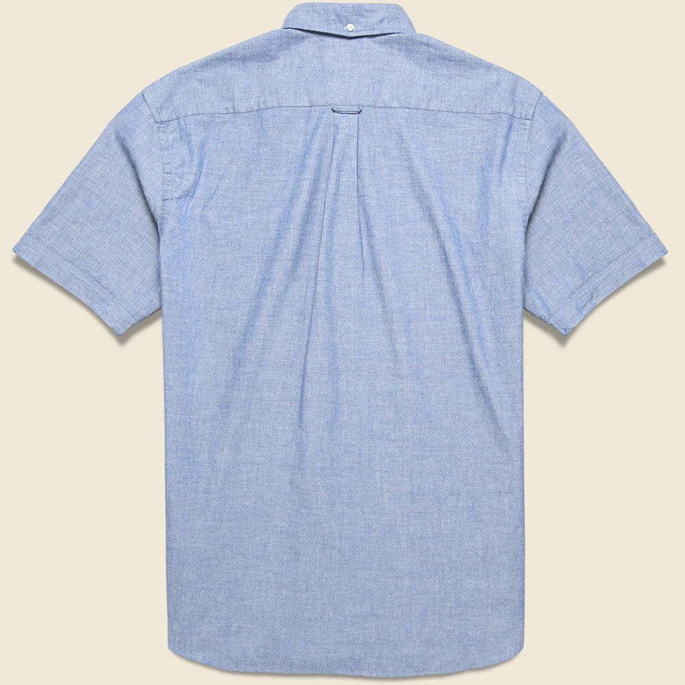Pullover Short Sleeve Chambray Shirt - Blue - BEAMS+ - STAG Provisions - Tops - S/S Woven - Solid