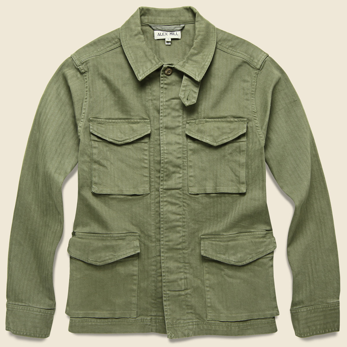 Herringbone Army Jacket - Olive