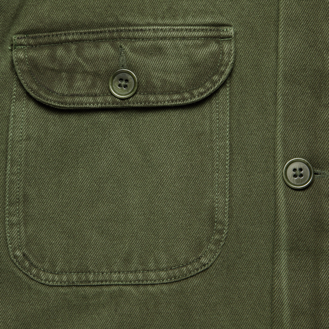 Recycled Denim Work Jacket - Military Olive - Alex Mill - STAG Provisions - Outerwear - Coat / Jacket
