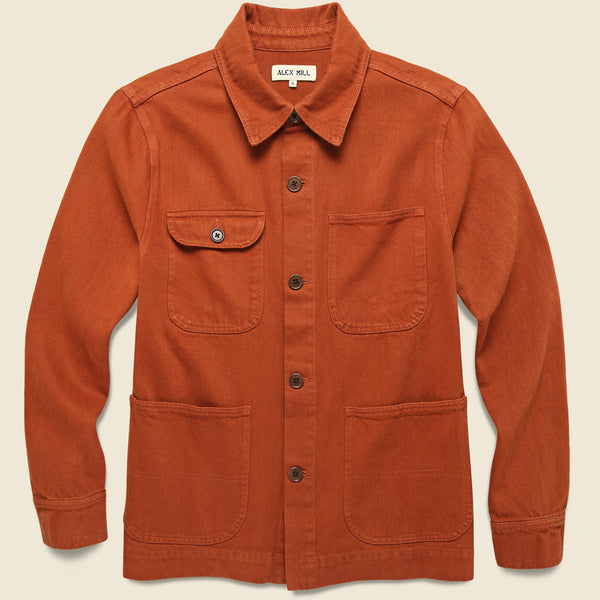 Upcycled Cotton Work Jacket - Red Clay