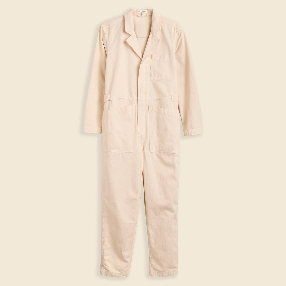 Standard Jumpsuit in Herringbone - Ecru