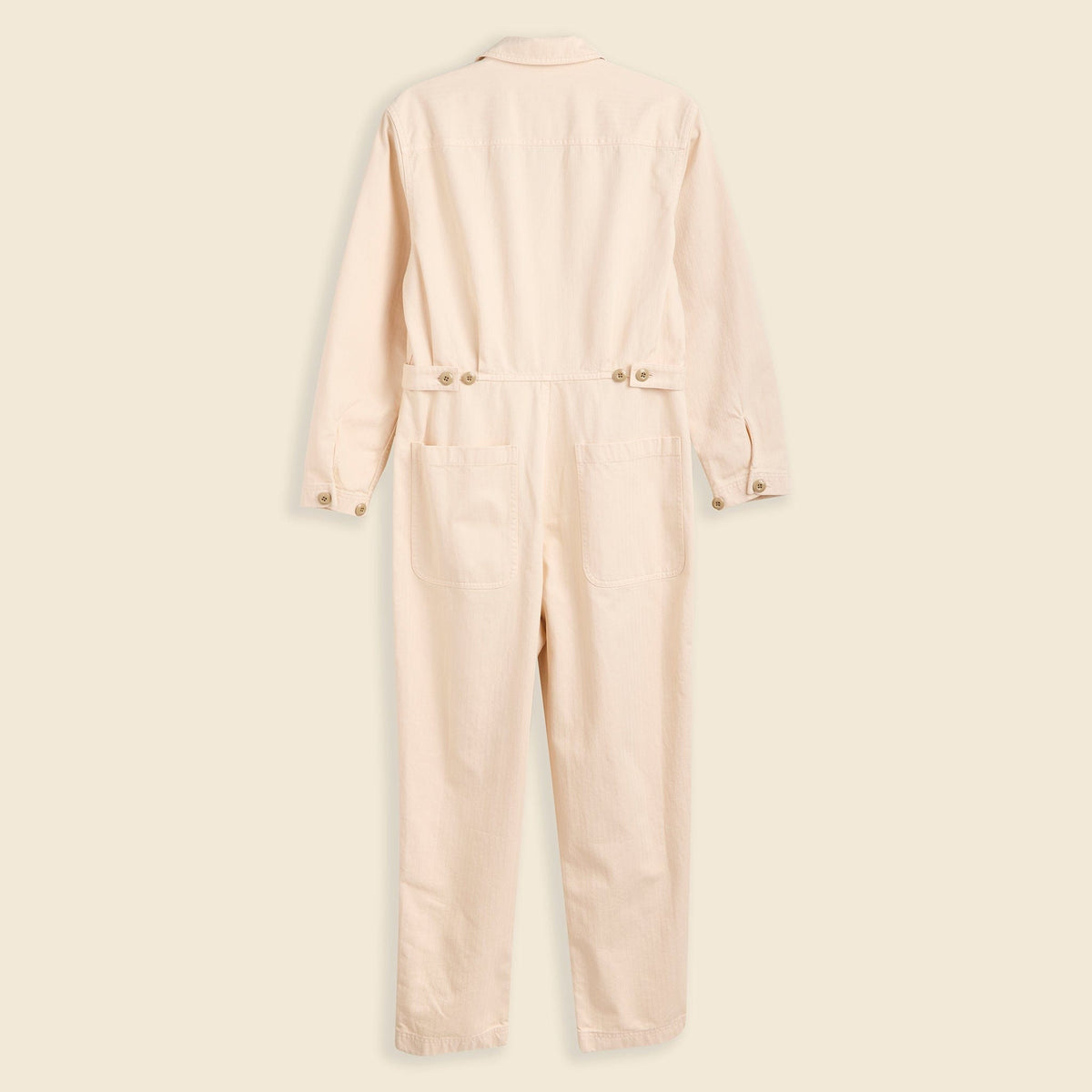 Standard Jumpsuit in Herringbone - Ecru