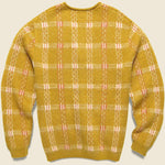 Check Pattern Mohair Cardigan - Mustard - BEAMS+ - STAG Provisions - Tops - Sweater