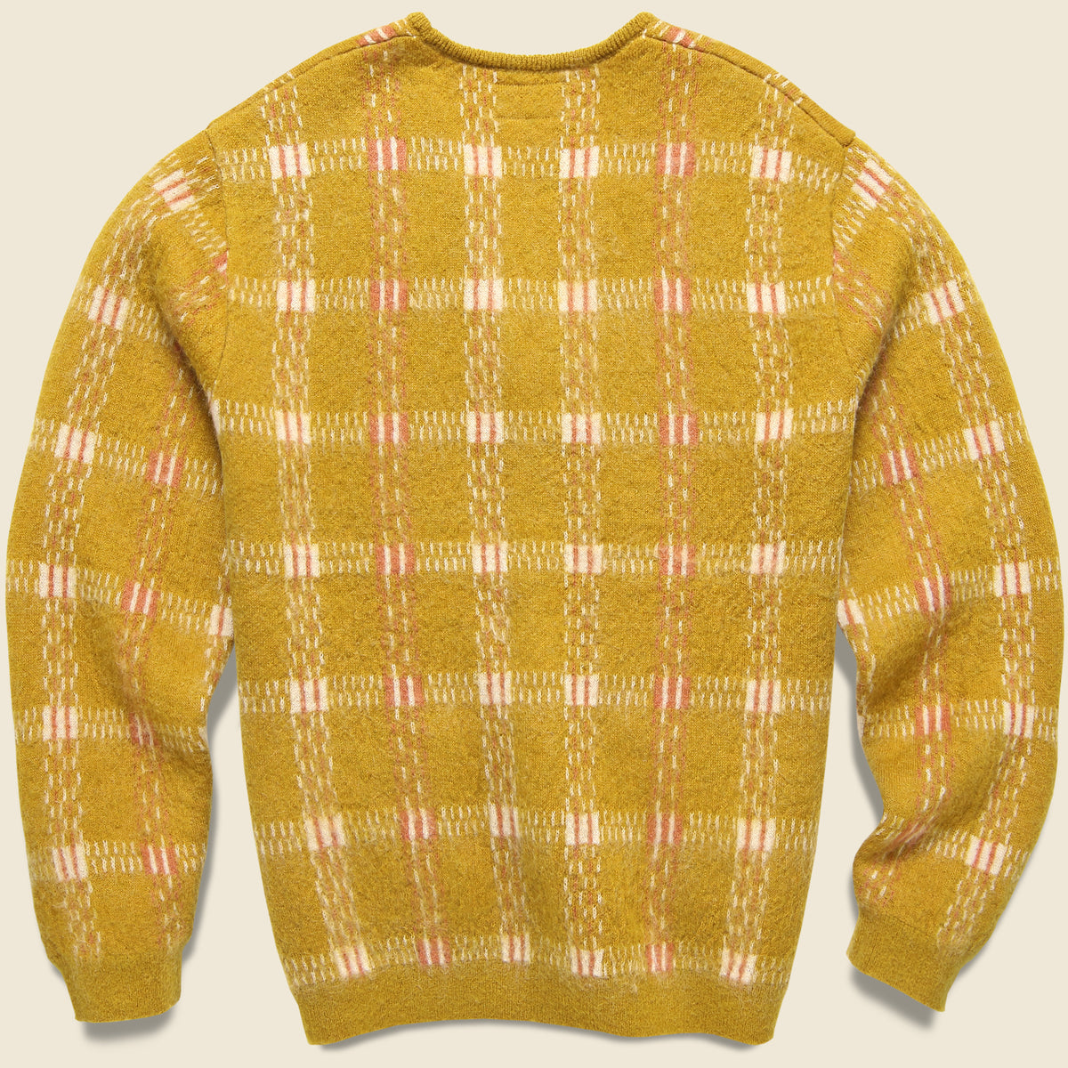 Check Pattern Mohair Cardigan - Mustard