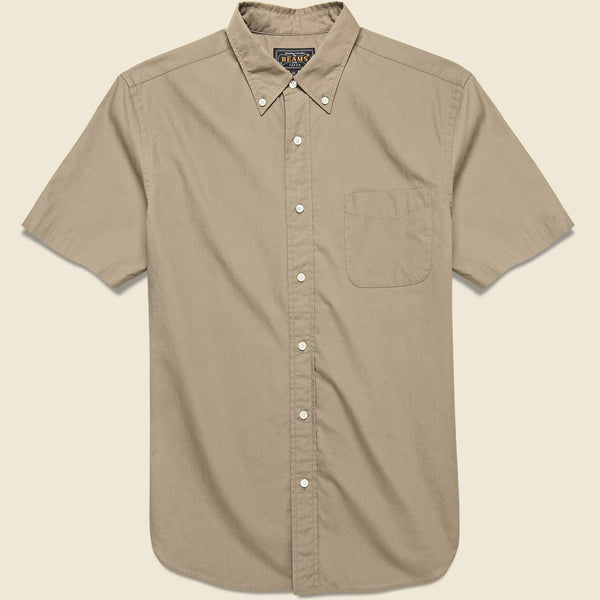 Short Sleeve Broad Cloth Shirt - Beige