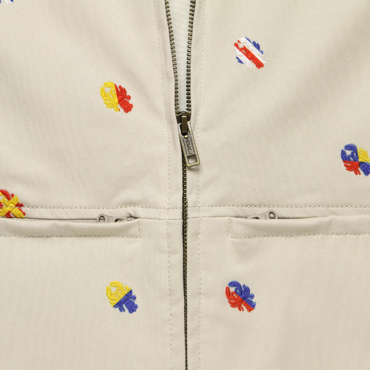 Embroidered Boat Jacket - Cement/Multi