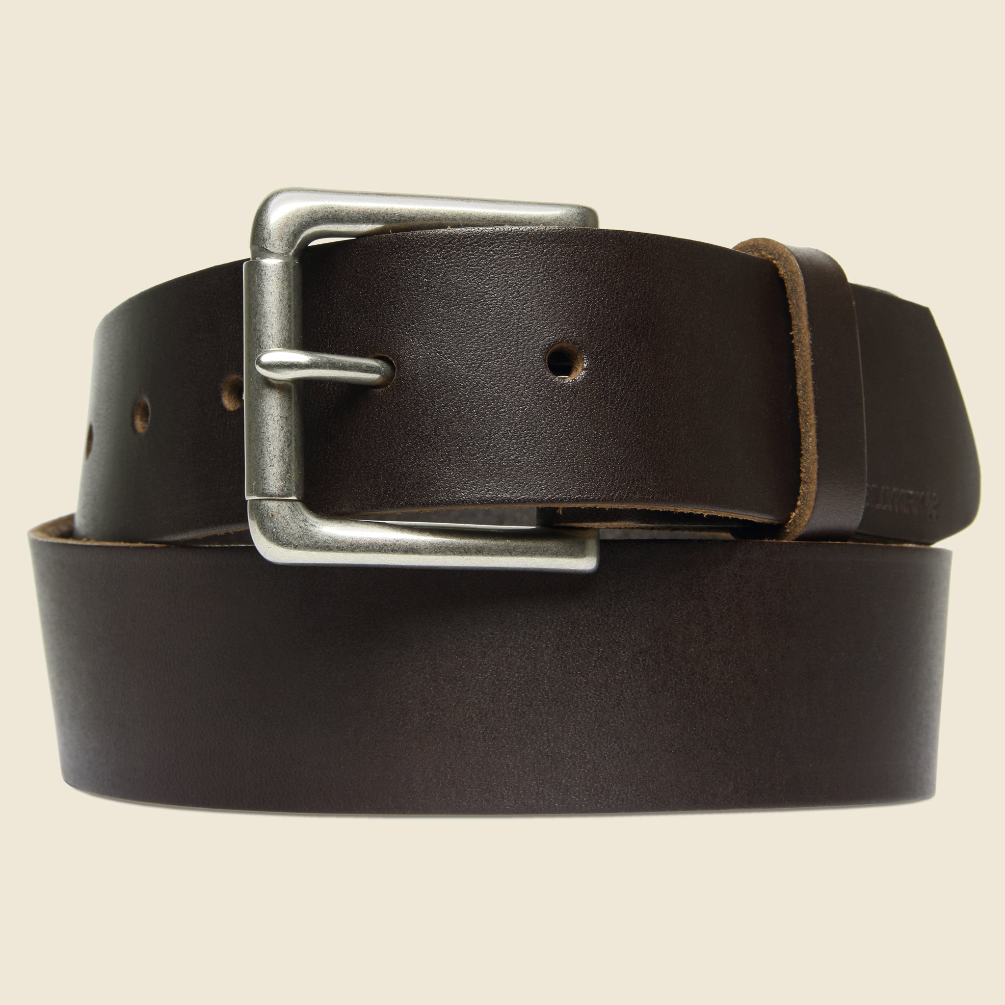 Nickel Roller Bar Belt - Brown - BILLYKIRK - STAG Provisions - Accessories - Belts