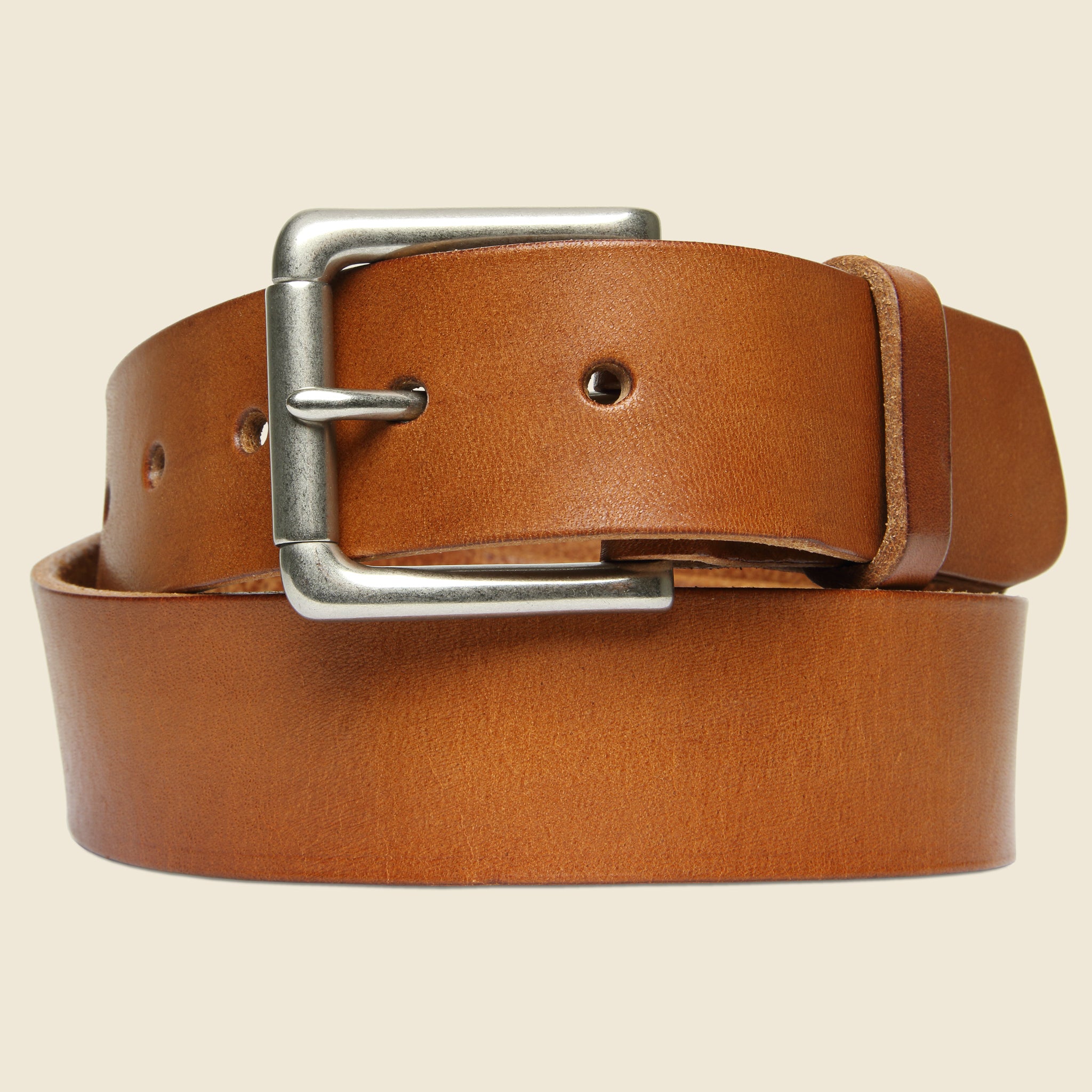 Nickel Roller Bar Belt - Tan - BILLYKIRK - STAG Provisions - Accessories - Belts