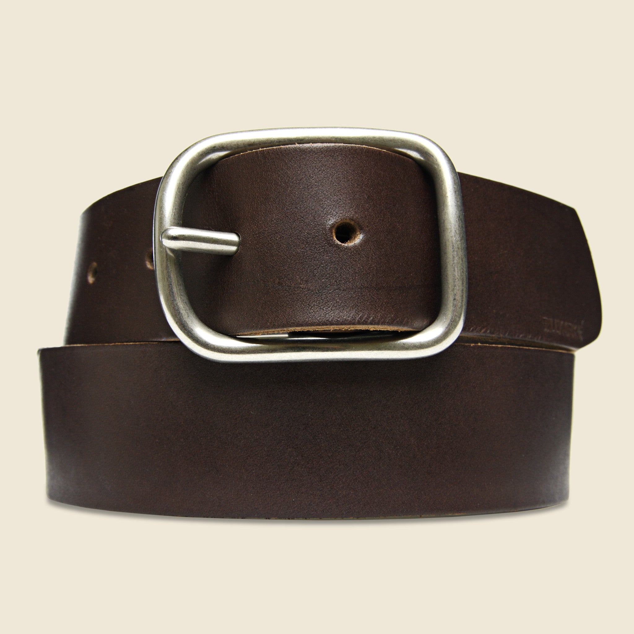 Nickel Center Bar Belt - Brown - BILLYKIRK - STAG Provisions - Accessories - Belts