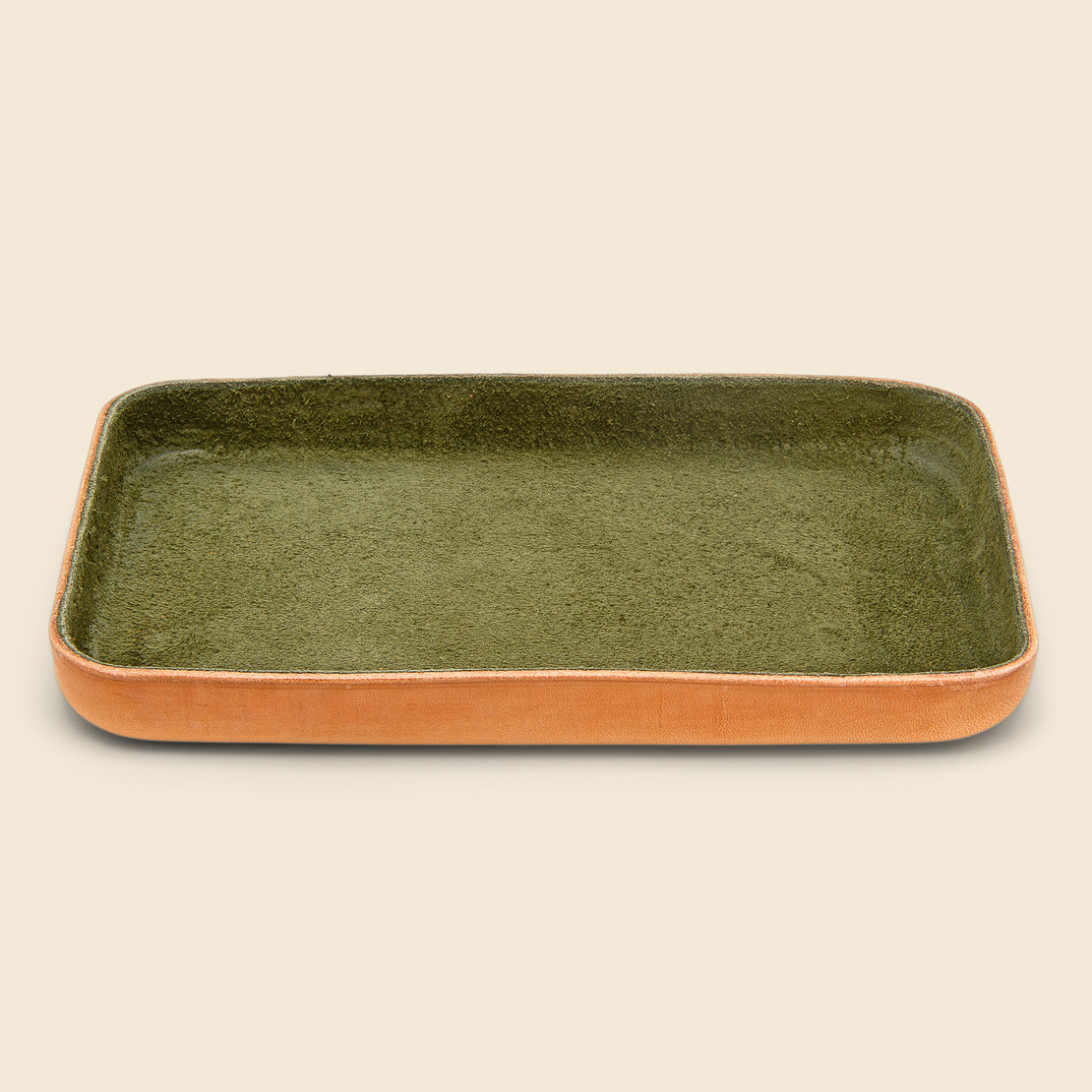 Home Medium Suede Tray - Olive