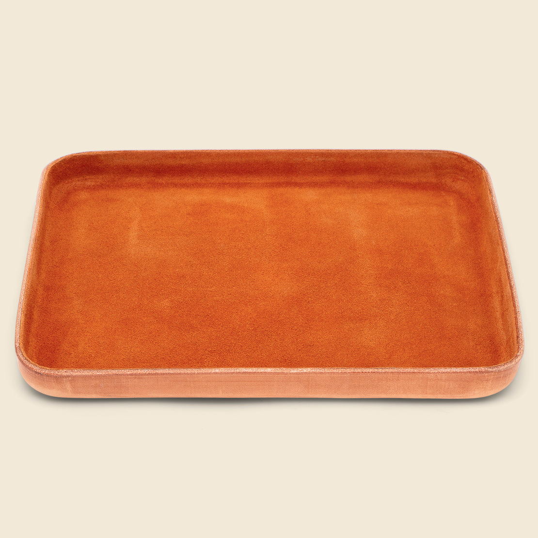 Home Large Suede Tray - Brown