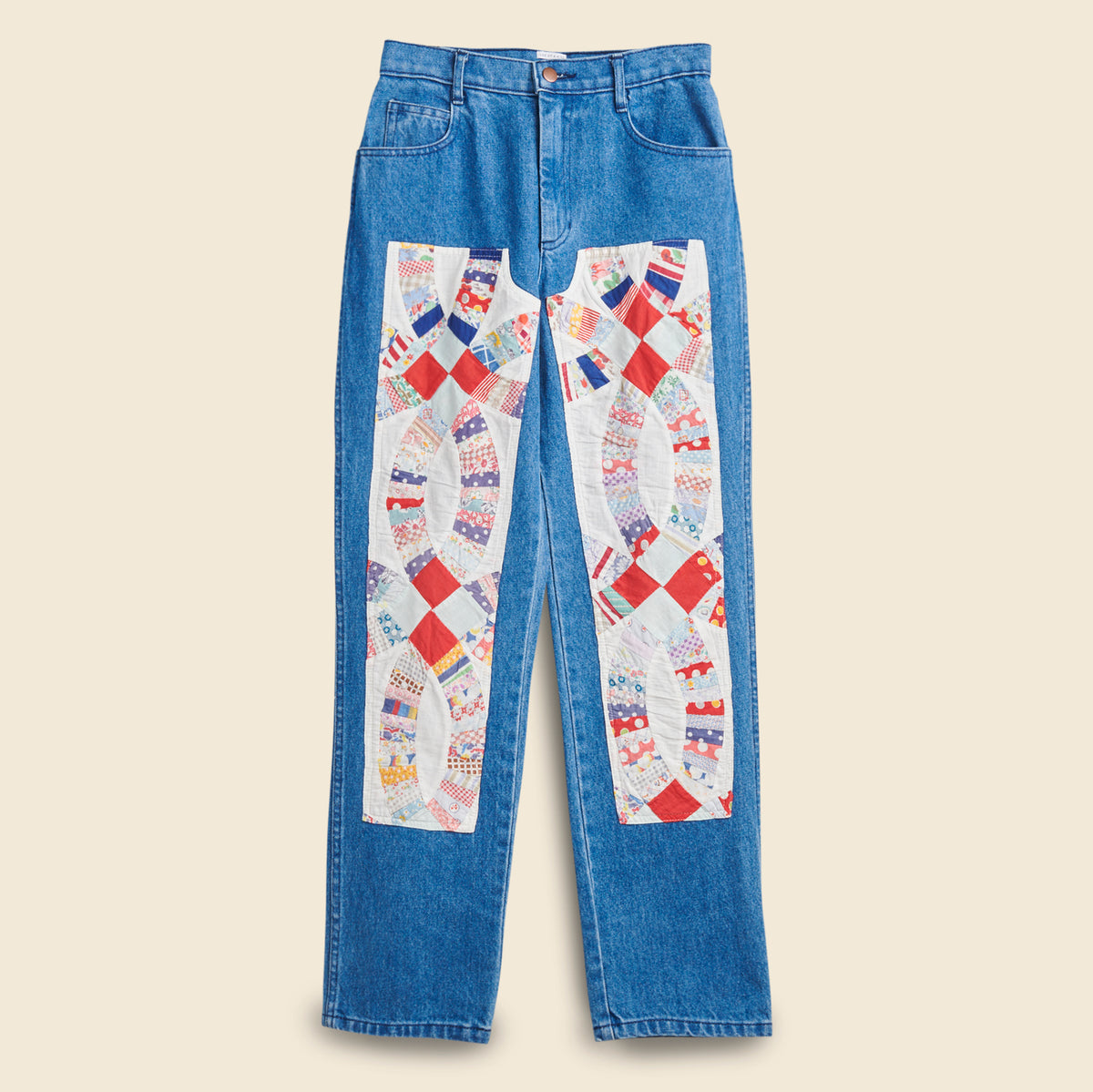 Patchwork Jeans - Dark Blue