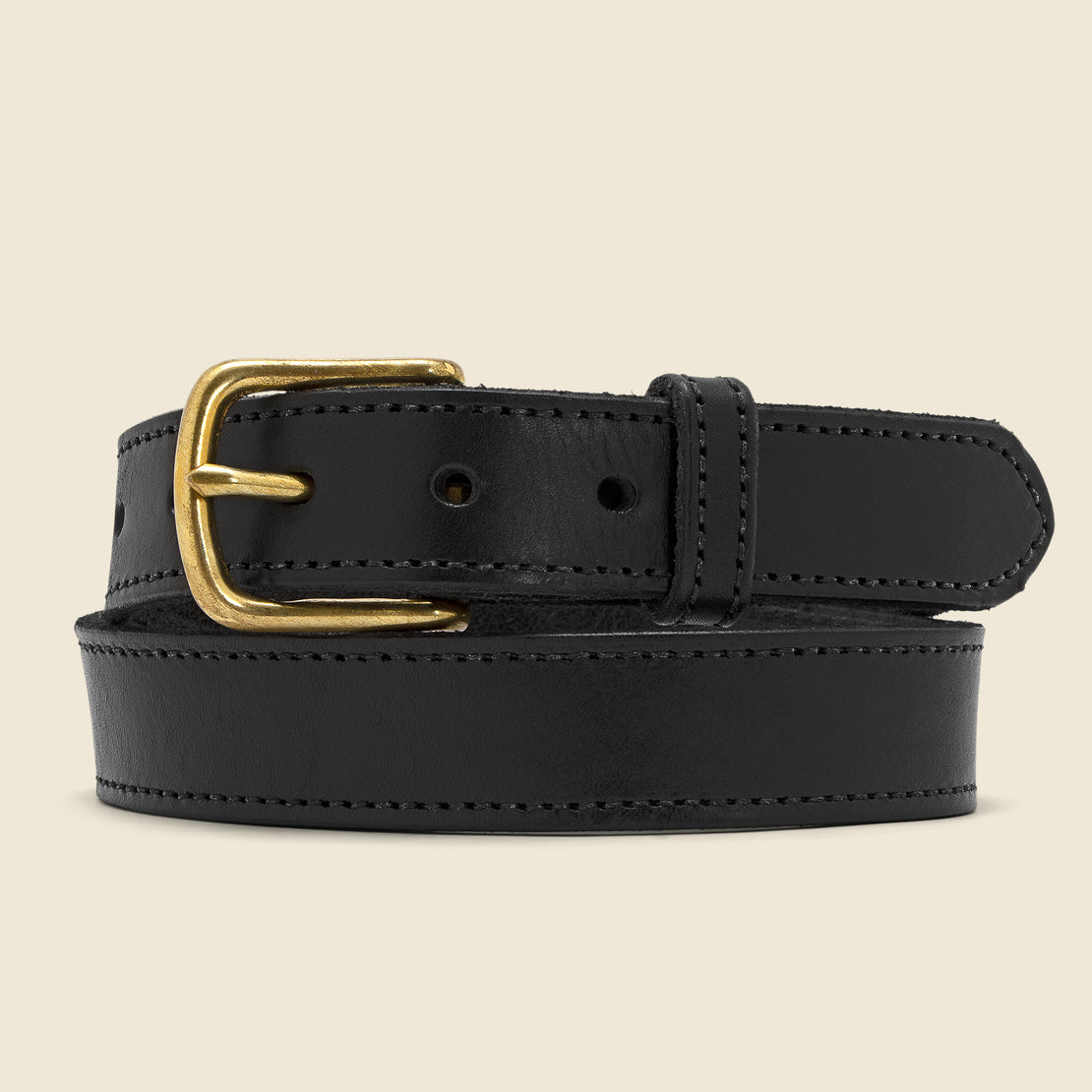 Clayton & Crume Stitched Bridle Belt - Black