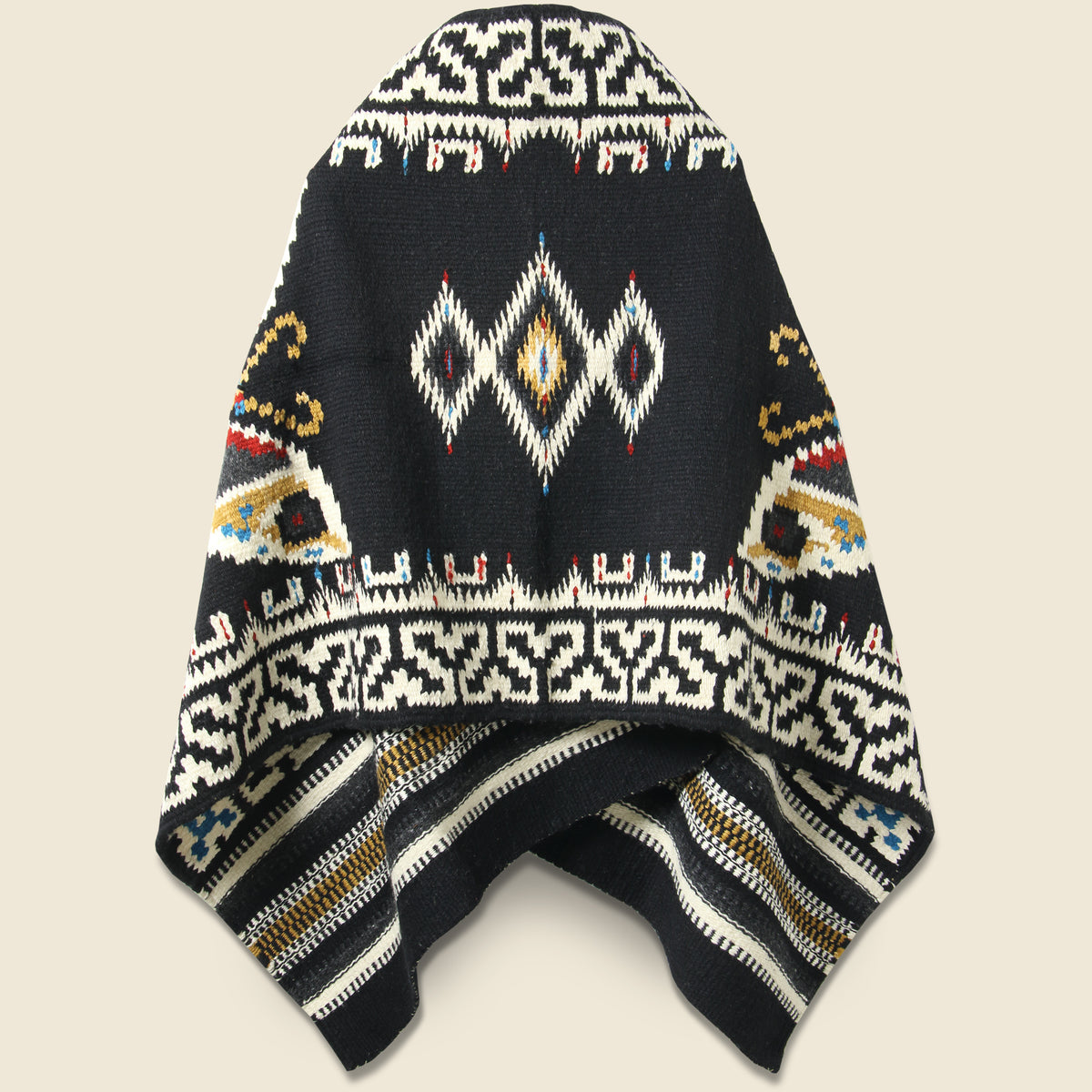 Merino Wool Blanket Poncho Butterfly