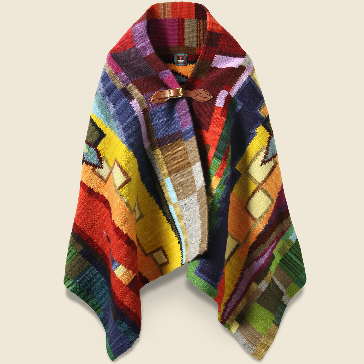 Merino Wool Blanket Poncho Diamond Sampler