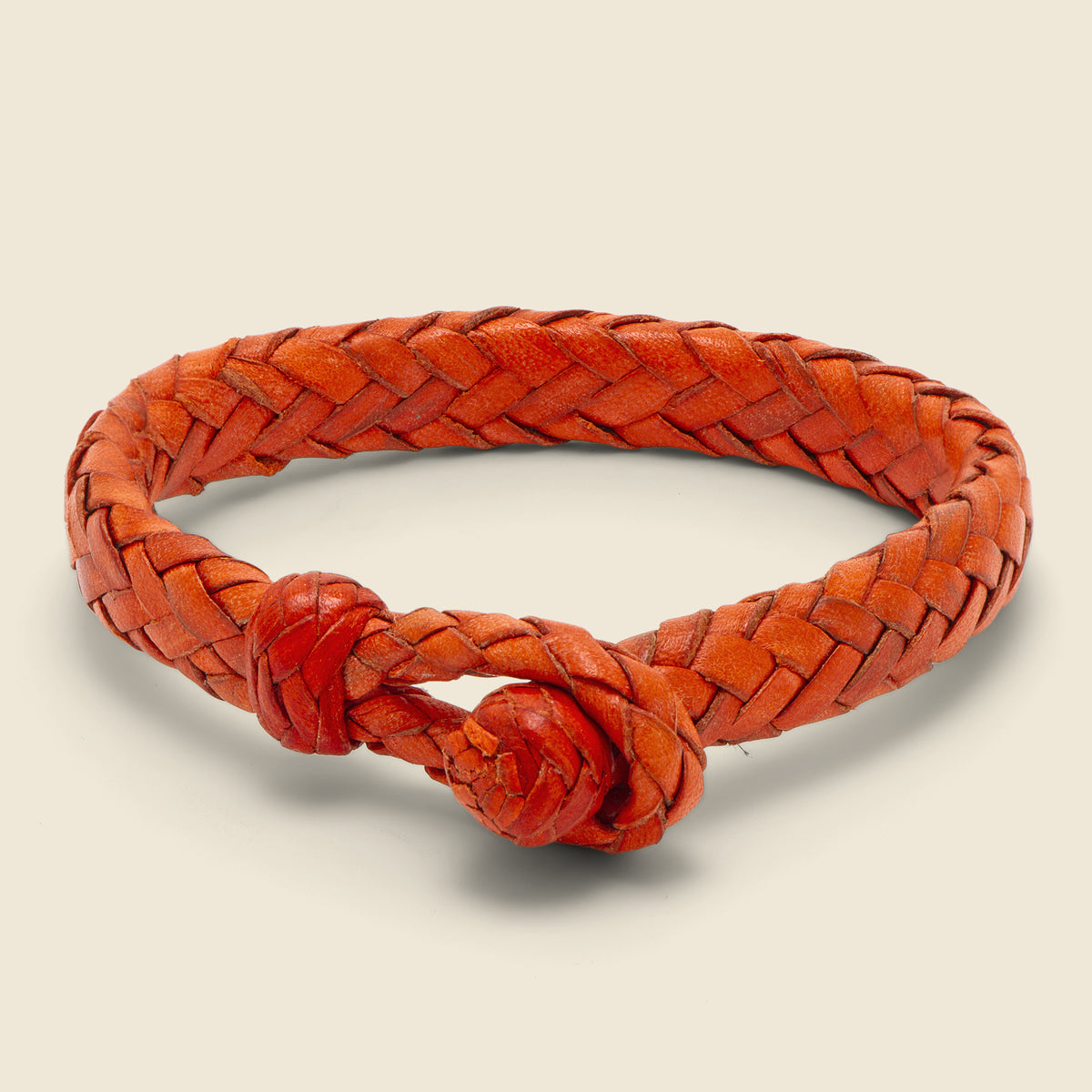 Wide Flat Weaved Bracelet - Orange
