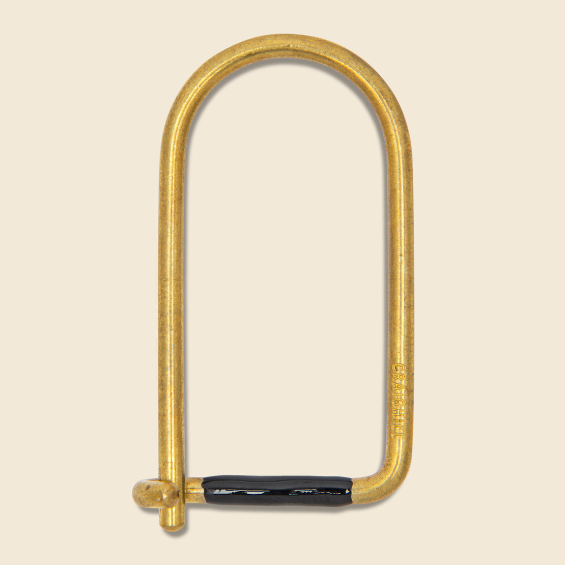 Craighill Wilson Enameled Key Ring - Brass/Black