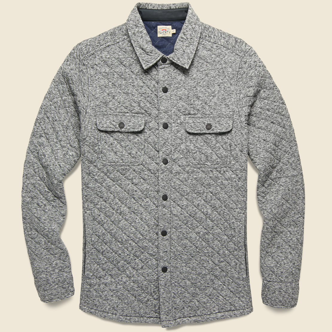 Faherty Epic Quilted Fleece CPO - Carbon Melange