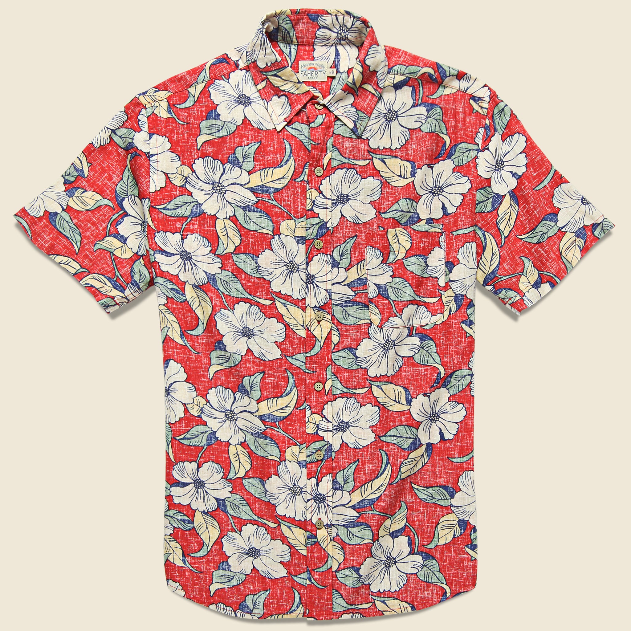 Reverse Print Coast Shirt - Red Retro - Faherty - STAG Provisions - Tops - S/S Woven - Floral