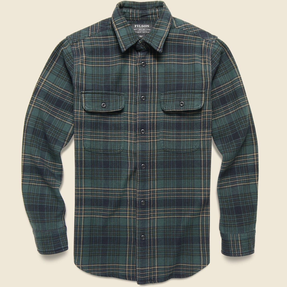 Vintage Flannel Work Shirt - Green/Olive/Black