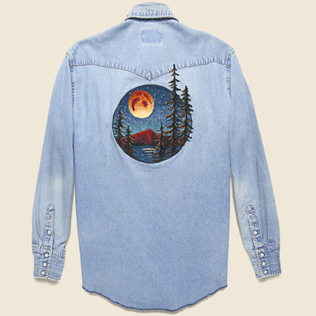 Blood Moon Wrangler Denim Shirt - Brown