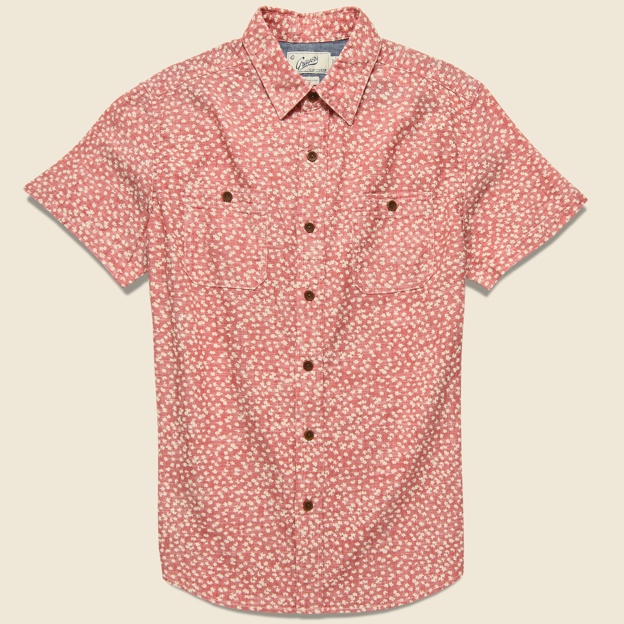 Drayton Shirt - Cranberry - Grayers - STAG Provisions - Tops - S/S Woven - Floral