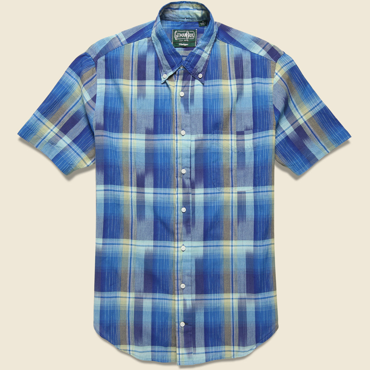 Blue clearance madras shirt