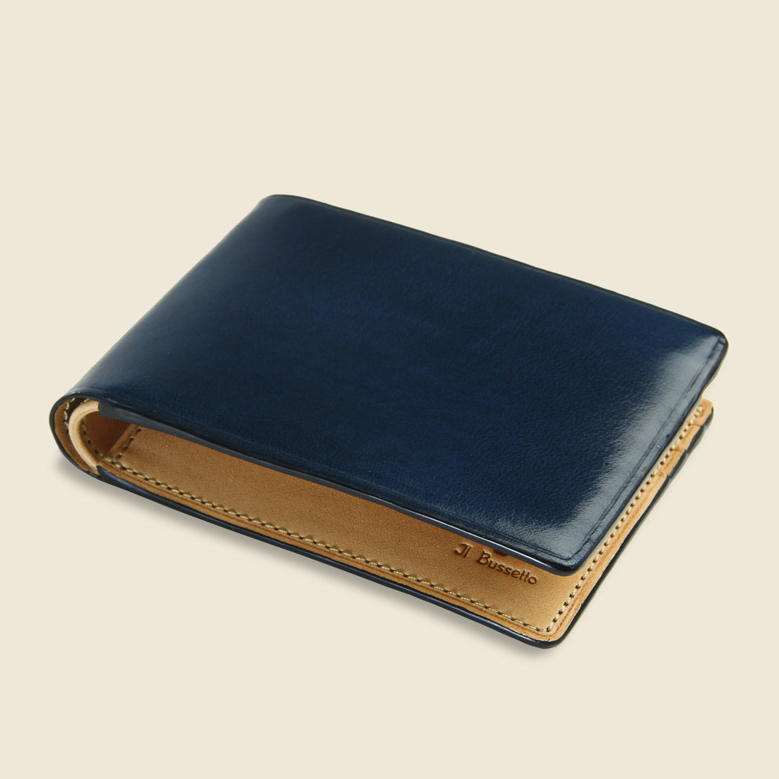 Small Bi-Fold Wallet - Navy - Il Bussetto - STAG Provisions - Accessories - Wallets
