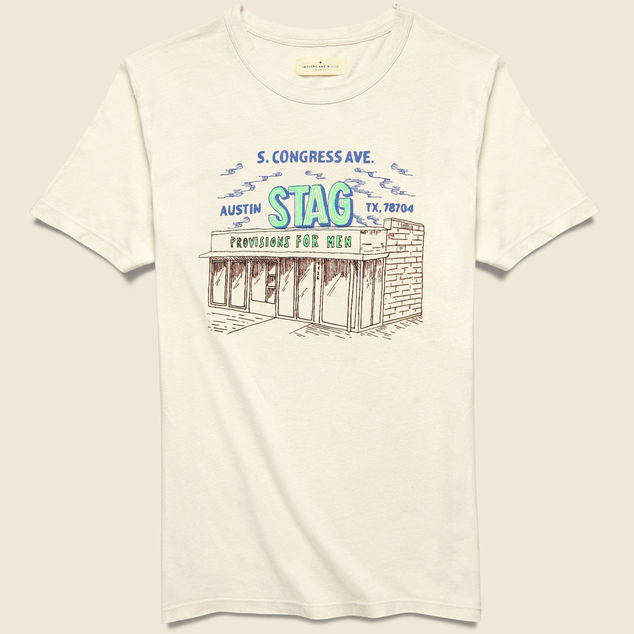 STAG Storefront Tee - Vintage White - Imogene + Willie - STAG Provisions - Tops - S/S Tee - Graphic