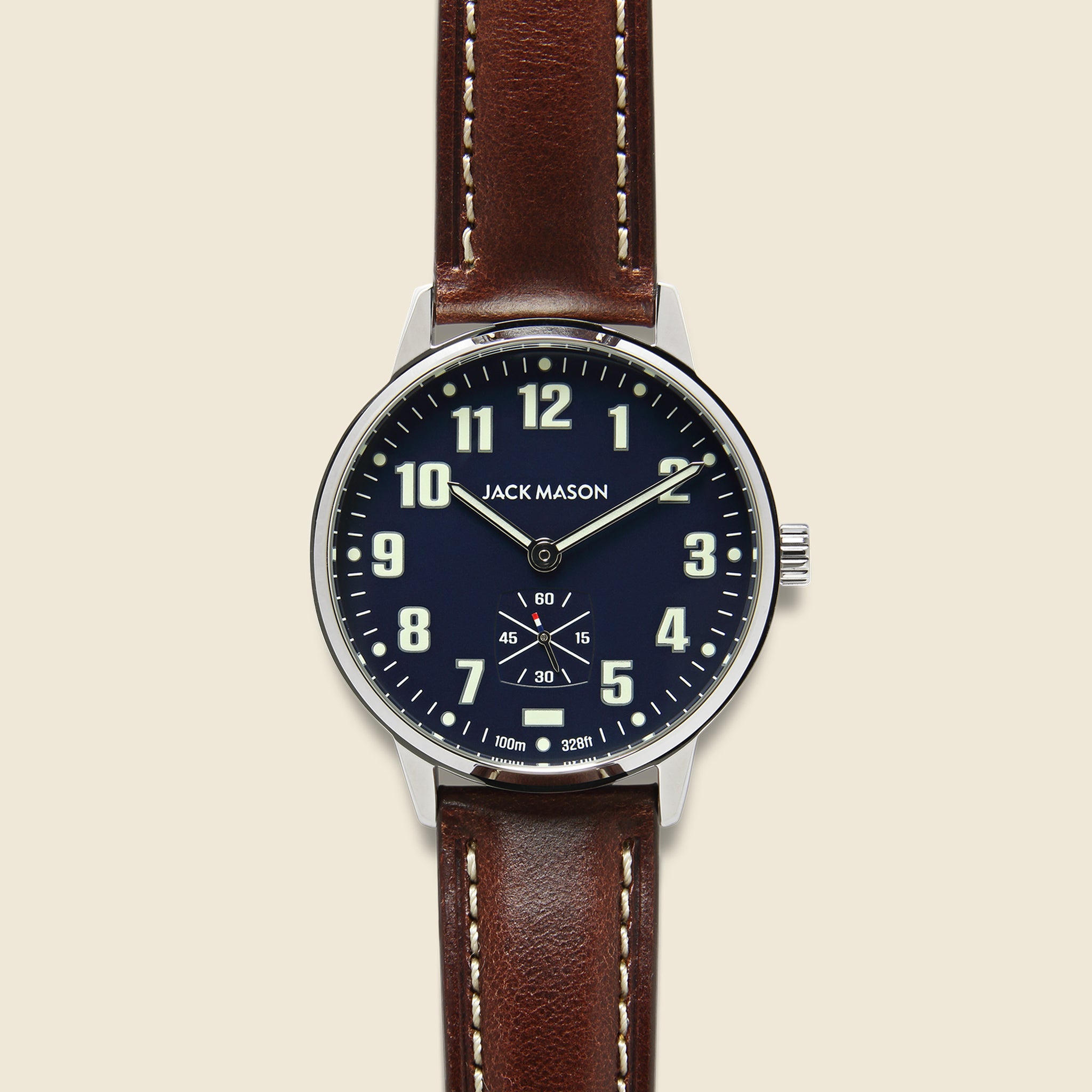 Field Camp Watch 38mm Navy/Brown Leather1