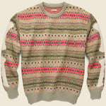 Bone 7G Fair Isle Crew Sweater - Grey/Beige - Kapital - STAG Provisions - Tops - Sweater