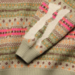 Bone 7G Fair Isle Crew Sweater - Grey/Beige - Kapital - STAG Provisions - Tops - Sweater