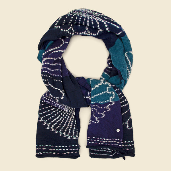 か*ご様 Osmanthus Motif Knitted Scarf Mame Kurogouchi マメクロゴウチ Osmanthus Motif Knitted Scarf