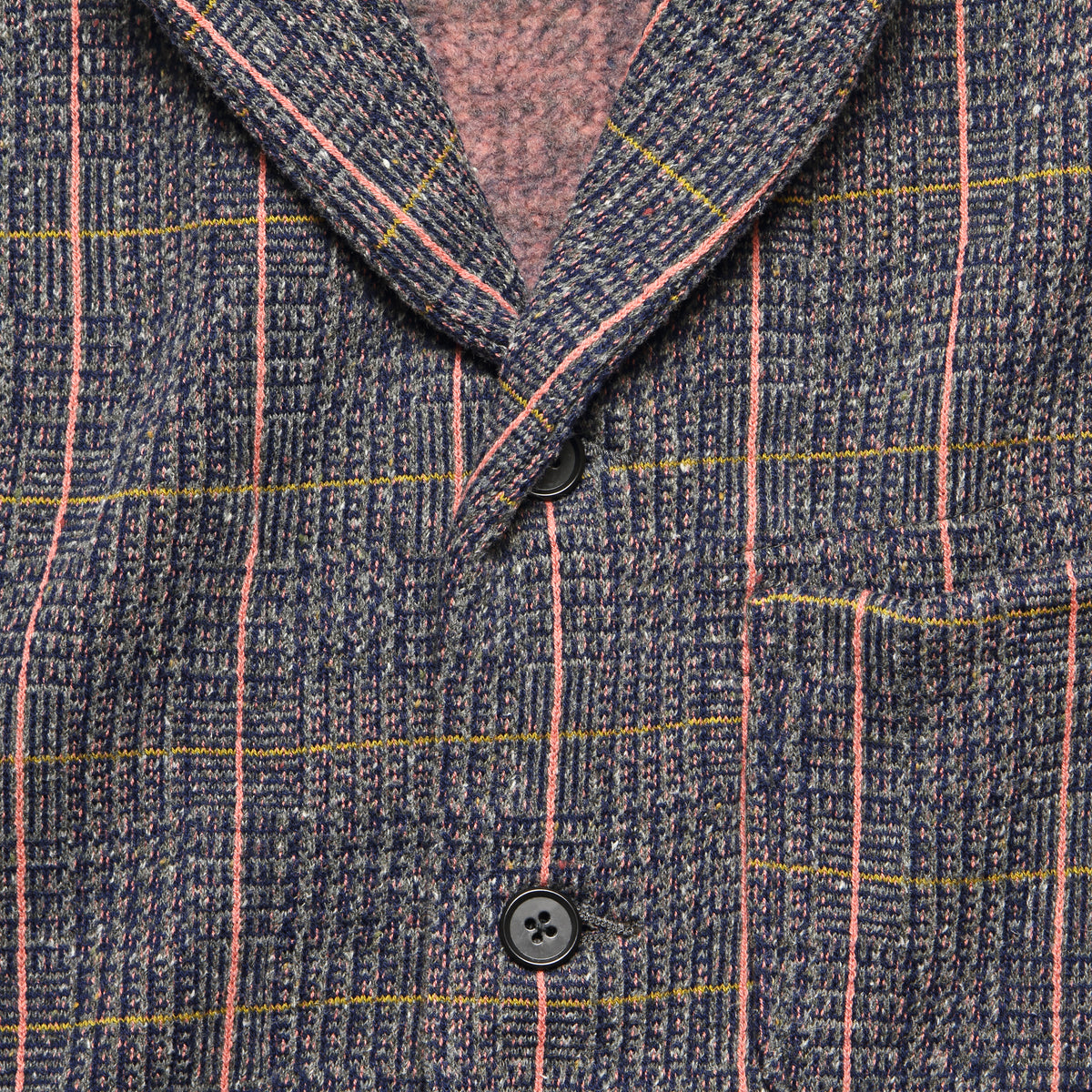 Kobe Tweed Fleecy Knit Jacket - Grey/Pink