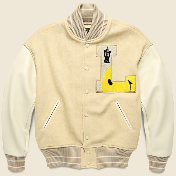 L-Five 40s Wool Varsity Jacket - Ecru