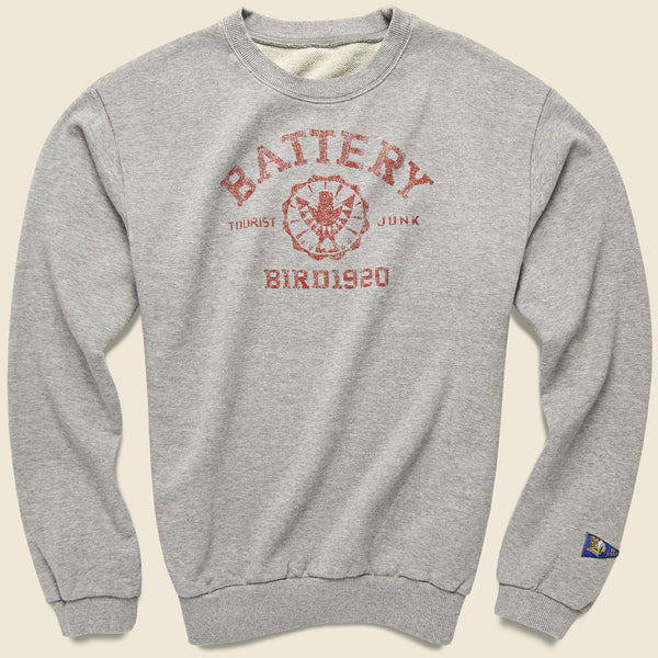 Battery Collage Fleece Sweatshirt - Grey Battery Collage Fleece Sweatshirt - Grey